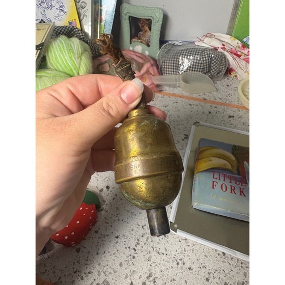Other - Vintage Brass Lamp Socket Pull Chain Fixture Part Industrial stamped Perkins